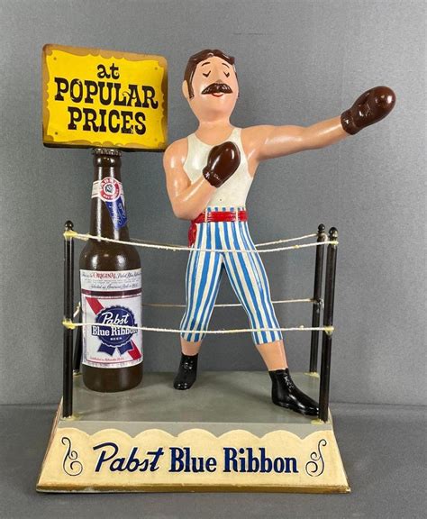 pabst blue ribbon boxing metal display|Vintage Pabst Blue Ribbon Beer Bar Display Metal Boxer in Ring .